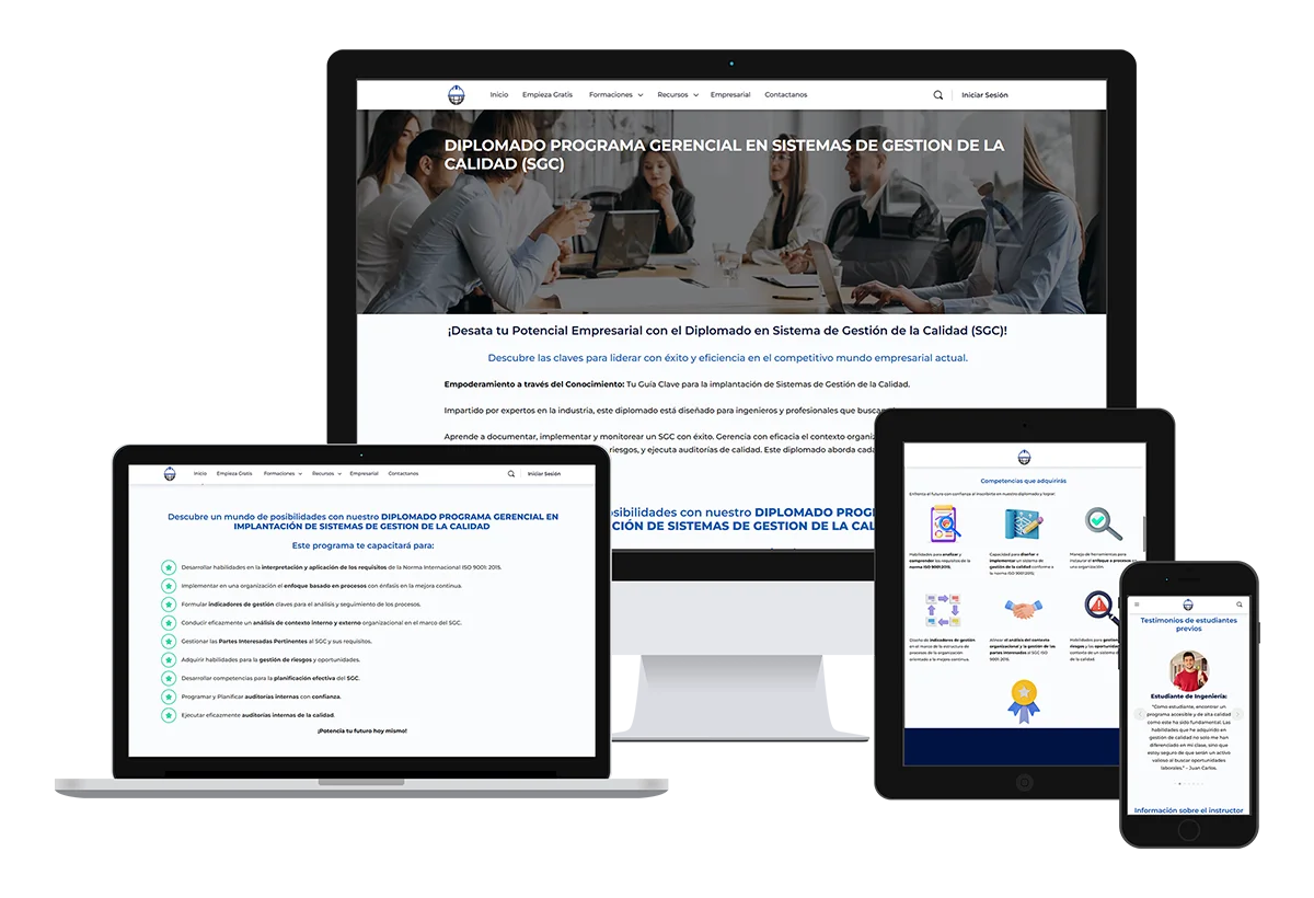 mockup del Diplomado Programa Gerencial